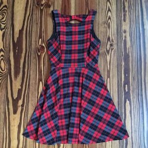 Red Plaid Skater Dress